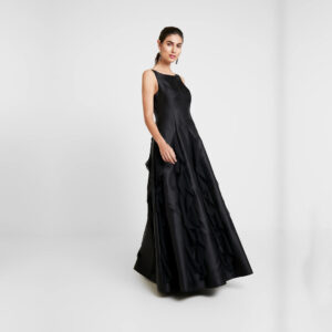 BLACK MIKADO GOWN