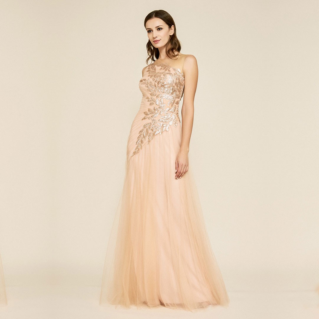 CASSINI ONE SHOULDER SEQUIN GOWN - TADASHI SHOJI CASSINI ONE SHOULDER SEQUIN GOWN