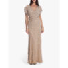 CHAMPAGNE SILVER BLOUSON BEADED DRESS