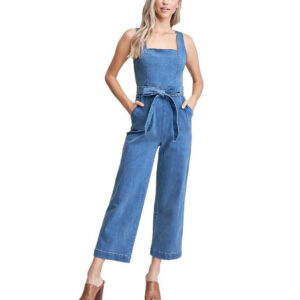 DENIM JUMPSUIT WITH TIE