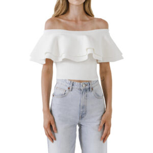 DROP SHOULDER CROPPED TOP