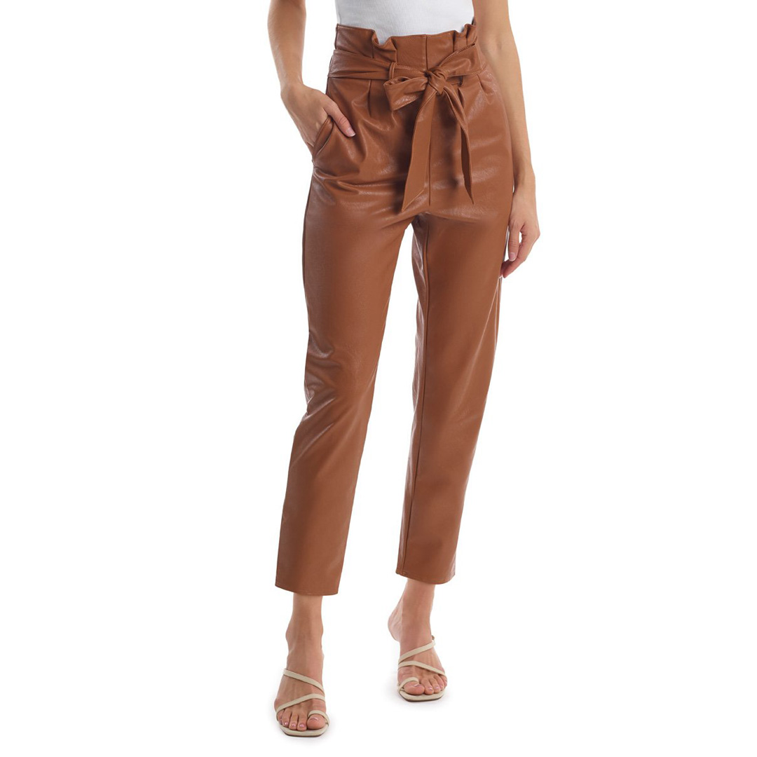 FAUX LEATHER PAPERBAG PANT - COMMANDO FAUX LEATHER PAPERBAG PANT