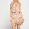 FLORAL TIERED RUFFLE SKIRT FRONT TIED DR