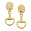 GOLD AND OVAL HORSEBIT EARRING