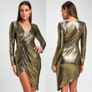 ISLV V NECK WRAP DRESS