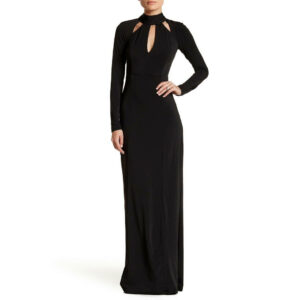 L/S OPEN BACK ZIPPER GOWN