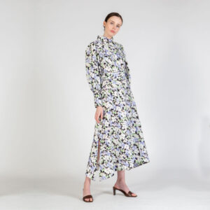 LONG SLEEVE FLORAL HEM DRESS