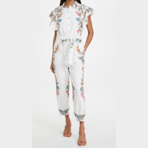 LOUISE FLORAL FRILLED SLEEVES JUMPSUIT