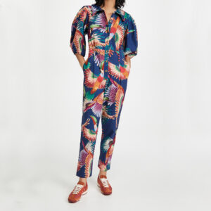 NAVY COLORFUL TOUCANS JUMPSUIT