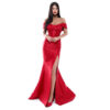 OFF THE SHOULDER WRAP GOWN