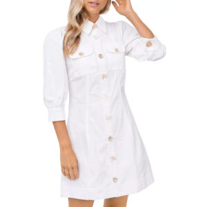 PUFFED SLEEVE MINI DRESS