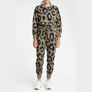 MISHA LEOPARD PRINT SWEATSHIRT IN SAFARI