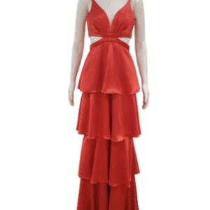 TIERED LIQUID SATIN DRESS