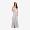 SILVER MIST BEAD GODET GOWN