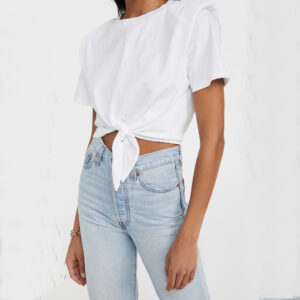 TIED FRONT CROPPED TOP