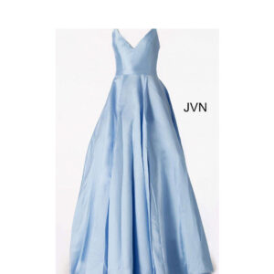 V SPAGH STRAP BALL GOWN